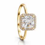 Radiant csiszolású eljegyzési gyűrű